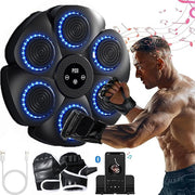 Smart Music Boxing Pad Machine - USB Rechargeable, Wireless Enabled Wall Target with Boxing Gloves, Wall Mounted Smart Bluetooth Music Boxing Trainer for Kids and Adults, Electronic Boxing Target Workout Punching Equipment for Home, Indoor & Gym